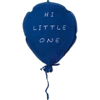 Obraz Hi Little One Dekorační polštář do dětského pokoje BIO mušelín BALOON Navy (Námořnická modř)
