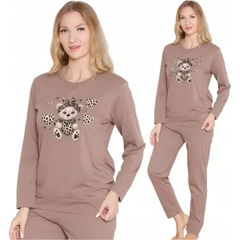 Dámské pyžamo DÁMSKÉ PYŽAMO BAVLNA DLOUHÝ RUKÁV ELEGANTNÍ MÓDNÍ S POTISKEM PRO ŽENY XXL