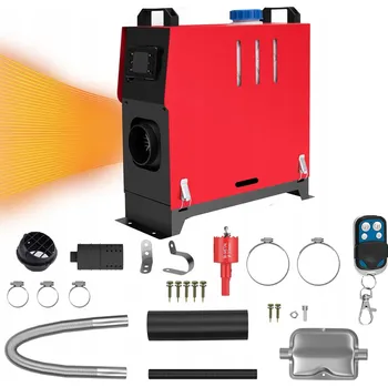 Topidlo LCD DIESELOVÉ/OLEJOVÉ TOPENÍ 8KW 12V S OHŘEVEM A DÁLKOVÝM OVLÁDÁNÍM + PŘÍSLUŠENSTVÍ