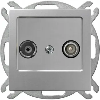 Elektrická zásuvka Anténní zásuvka nástěnná Ospel stříbrná