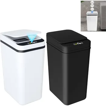 Odpadkový koš AUTOMATICKÝ ODPADKOVÝ KOŠ S BEZDOTYKOVÝM POHYBOVÝM SENZOREM, 2 KUSY (ČERNÝ+BÍLÝ)