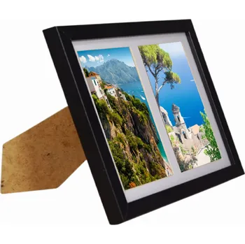 Obraz Více rámeček na fotografie BD art 17x23 s Passepartout pro 2 fotografie 10x15 černý
