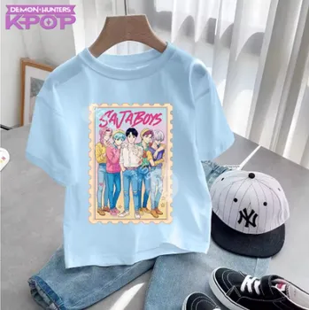 Dívčí tričko KPop Demon Hunters (Lovkyně démonů) KPop Demon Hunters dětské tričko s potiskem - Saja Boys Barva: modrá (3), Velikost: 100