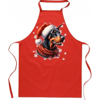 Kuchyňská zástěra Kuchyňská Zástěra Vánoce Doberman Módní Dárek Svátky