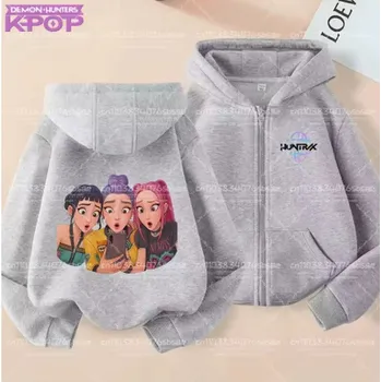 Chlapecký svetr KPop Demon Hunters (Lovkyně démonů) KPop Demon Hunters dětská mikina - šedá (různé potisky) Motiv: 19, Velikost: 150