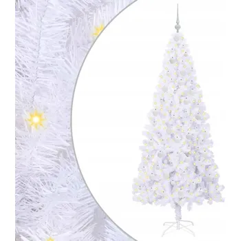 Vánoční stromek Umělý vánoční stromeček s stojanem Bílá 210 cm PVC a ocel