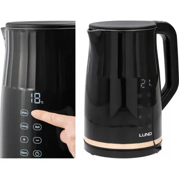 Rychlovarná konvice RYCHLOVARNÁ KONVICE LUND 2200 W 1,7 L ČERNÁ S REGULACÍ TEPLOTY 40-100 °C