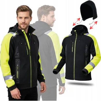 Pánská mikina PÁNSKÁ VÝSTRAŽNÁ PRACOVNÍ MIKINA MIKINA FLEECOVÁ, REFLEXNÍ PRACOVNÍ MIKINA NA ZIMU