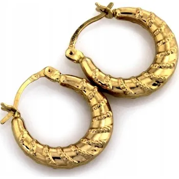 Náušnice Zlaté Náušnice kruhy 585 14k 0,67g Pro ženy jako Dárek Anglické zapínání