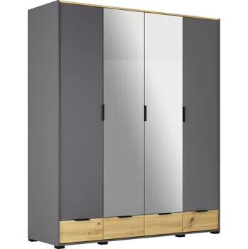 Šatní skříň Šatní skříň SKOURA 4D, š.189 cm, dub artisan a grafit