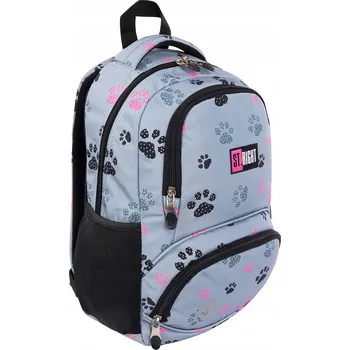 Školní batoh Školní batoh jednokomorový St.Right, odstíny šedé a stříbrné, růžový, 14 l