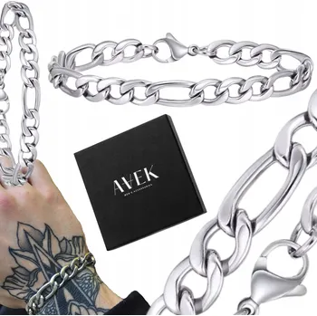 Náramek PÁNSKÝ NÁRAMEK FIGARO STŘÍBRNÝ Z CHIRURGICKÉ OCEL JAKO DÁREK AVEK