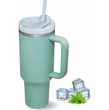 Kubek Termiczny DUŻY ze STALOWĄ Brčkem do Auta na Kávu, Čaj a Studené Nápoje