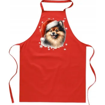 Kuchyňská zástěra Kuchyňská zástěra Špic trpasličí Pomeranian Vánoce