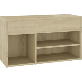 VidaXL Lavice s úložným prostorem na boty, dub sonoma, 80 x 30 x 45 cm
