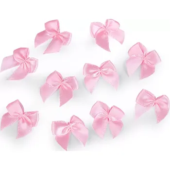 Saténová mašlička 25x25mm Růžová (Prádlová mašlička růžová)