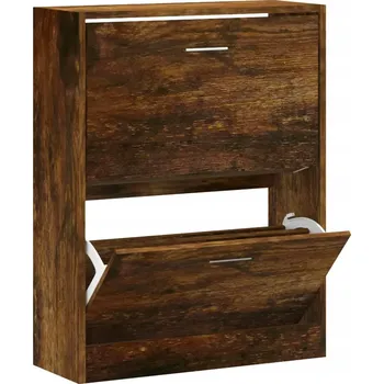 Botník Police na boty, kouřový dub, 63x24x81 cm