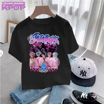 KPop Demon Hunters (Lovkyně démonů) KPop Demon Hunters dětské tričko s potiskem - Saja Boys (různé barvy) Barva: Černá (2), Velikost: 130