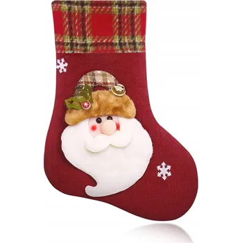 Vánoční dekorace Vánoční punčocha na dárky Červená Mikuláš 40 cm