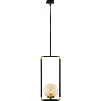 Závěsné svítidlo ZAFRA Černé Jantarové Skleněné Stínidlo 1xG9 16 cm Stropní