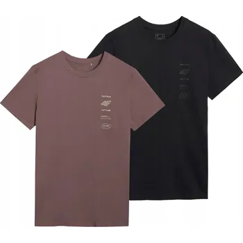 Pánské oblečení TRIČKO PÁNSKÉ 4F TRIČKO BAVLNA S POTISKEM SADA 2KS M