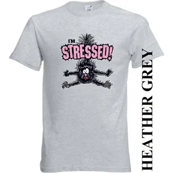 Pánské tričko levne-bavlnene-vtipne-tricko-potisk-kocka-stres Barva: Ash melange - popelová směs, velikost: M