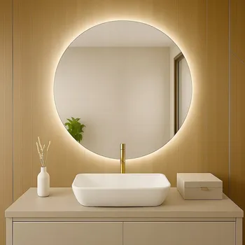 Zrcadlo Zrcadlo LED Kulaté 70 cm, Bez Rámu, Barva osvětlení neutrální