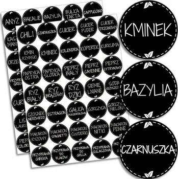 Dóza na potraviny Ozdobné samolepky na kořenky, dózy 35mm, 128 kusů