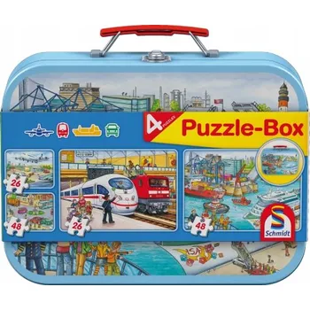 Puzzle Puzzle Schmidt Spiele 148 dílků SCHMIDT 2x26 dílků + 2x48 dílů v kufříku Transport