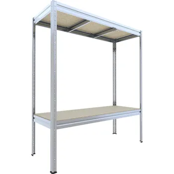 Dílenský regál Velký regál do garáže Biedrax 60 x 240 x 177 cm, 2 police - pozink/JSD 15 mm, 300 kg/pol.