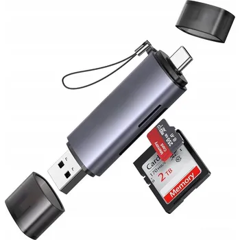 Příslušenství pro datový nosič Čtečka karet SD/microSD s rozhraním USB + USB-C, přenos dat až 104 MB/s