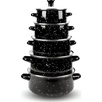 Sada nádobí Herzberg HG-04128 10 ks černá