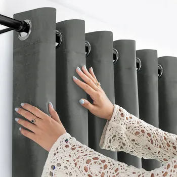 Obraz FILUMI Závěs samet VELUR Oka stříbrné GRAFITOVÁ 140x260