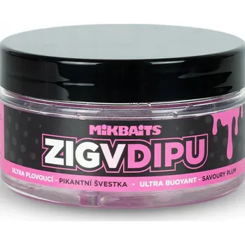 Boilies Mikbaits - Zig ultra plovoucí v dipu / 15mm - Pikantní Švestka
