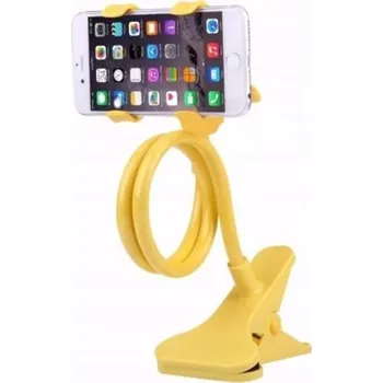 Flexibilní dlouhý univerzální držák s klipem na telefon, žlutý