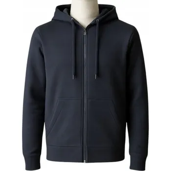 Pánská mikina Pánská zateplená tepláková mikina na zip s s kapucí, velikost L, tmavě modrá 25