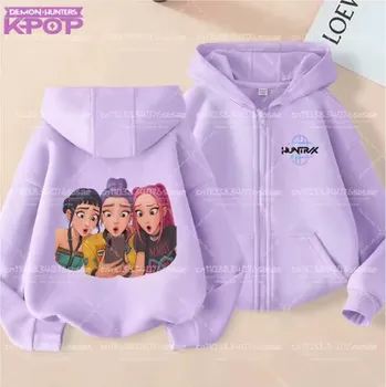 Chlapecký svetr KPop Demon Hunters (Lovkyně démonů) KPop Demon Hunters dětská mikina - fialová (různé potisky) Motiv: 13, Velikost: 130