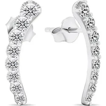 Náušnice Brilio Silver Dlouhé stříbrné náušnice se zirkony EA468W