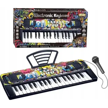 Hudební nástroj pro děti Klavír Keyboard s mikrofonem černý hračkový hudební nástroj pro děti