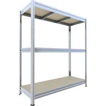 Dílenský regál Velký regál do dílny Biedrax 60 x 240 x 177 cm, 3 police - pozink/JSD 10 mm, 300 kg/pol.