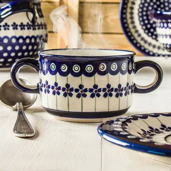 Keramická miska na vývar BOLESŁAWIEC 260 ml - dek. 166A