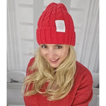 Čepice Agrafka čepice beanie červená, univerzální velikost