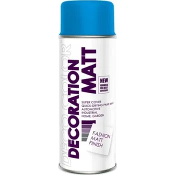 barva a nátěr na dřevo Univerzální lak Deco Color modrý saténový sprej 0,40 l