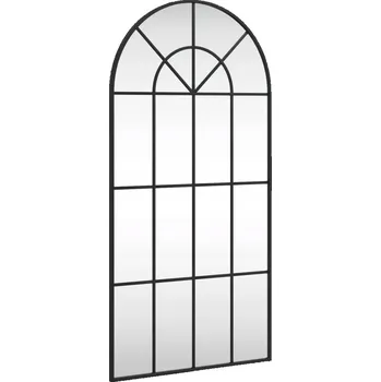 Zrcadlo ZRCADLO NÁSTĚNNÉ ČERNÉ 50X100CM S OBLOUKEM ŽELEZNÉ