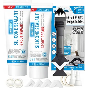 stavební silikon Vodotěsný silikonový tmel Sada 2ks se škrabkou 240ml Černý