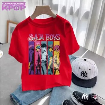 KPop Demon Hunters (Lovkyně démonů) KPop Demon Hunters dětské tričko s potiskem - Saja Boys Barva: červená (17), Velikost: 100