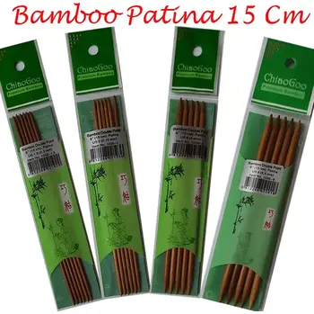 Jehlice ChiaoGoo Ponožkové Bambusové jehlice s patinou 15cm (ChiaoGoo Double Points Patina 15cm)