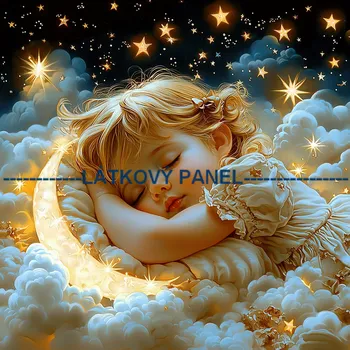 Látkový panel - Děti a hvězdy - DZ-228 Velikost: 15x15cm, Materiál: Bavlna