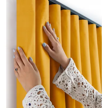 Obraz FILUMI Závěs samet VELUR Řasící stuha wave HOŘČICOVÁ 530x240