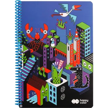 Sešit Sešit A4 s mřížkou Happy Color, 80 listů